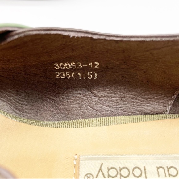 Beau Today Plaid Belt Square Toe Flat Loafers Brown Green Size 37 - Picture 7 of 11